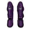 Chevron Black And Purple Print Pattern Muay Thai Shin Guards-grizzshop