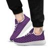 Chevron Black And Purple Print Pattern White Athletic Shoes-grizzshop