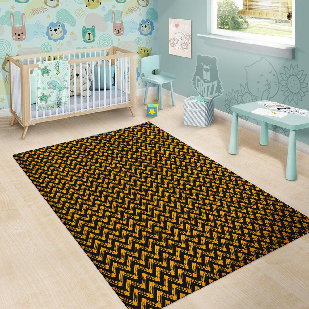 Chevron Halloween Print Pattern Floor Mat-grizzshop