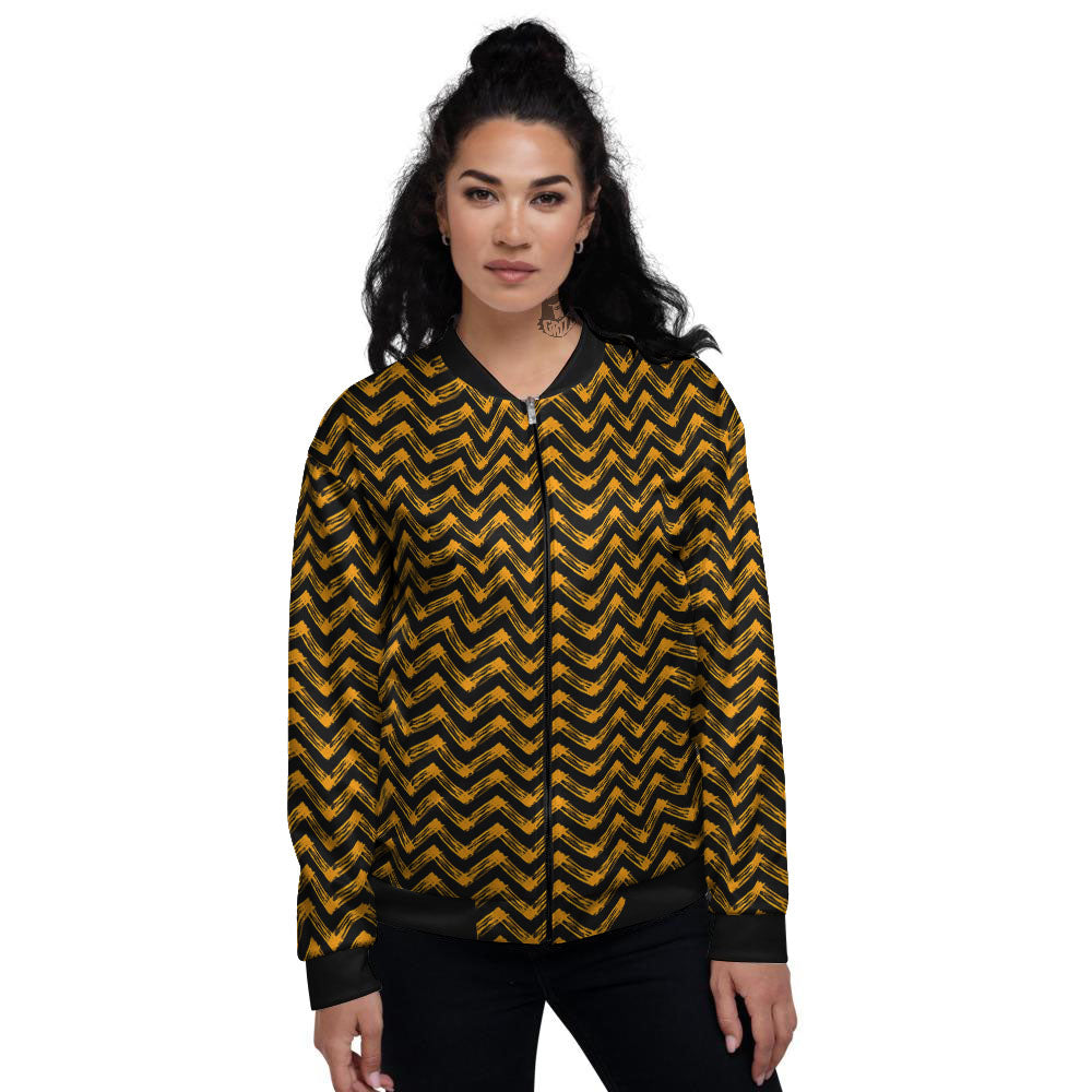 Chevron Halloween Print Pattern Women's Bomber Jacket-grizzshop