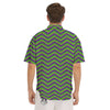 Chevron Mardi Gras Print Pattern Men's Short Sleeve Shirts-grizzshop