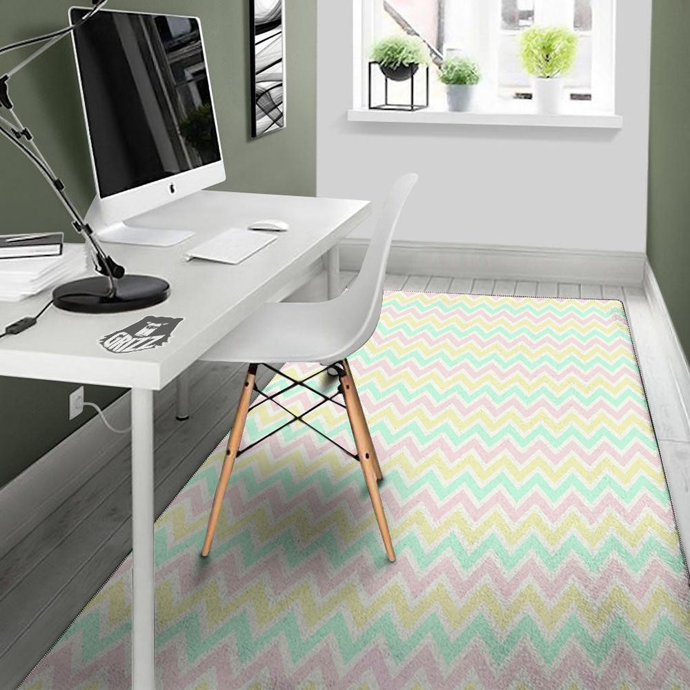 Chevron Pastel Print Pattern Floor Mat-grizzshop