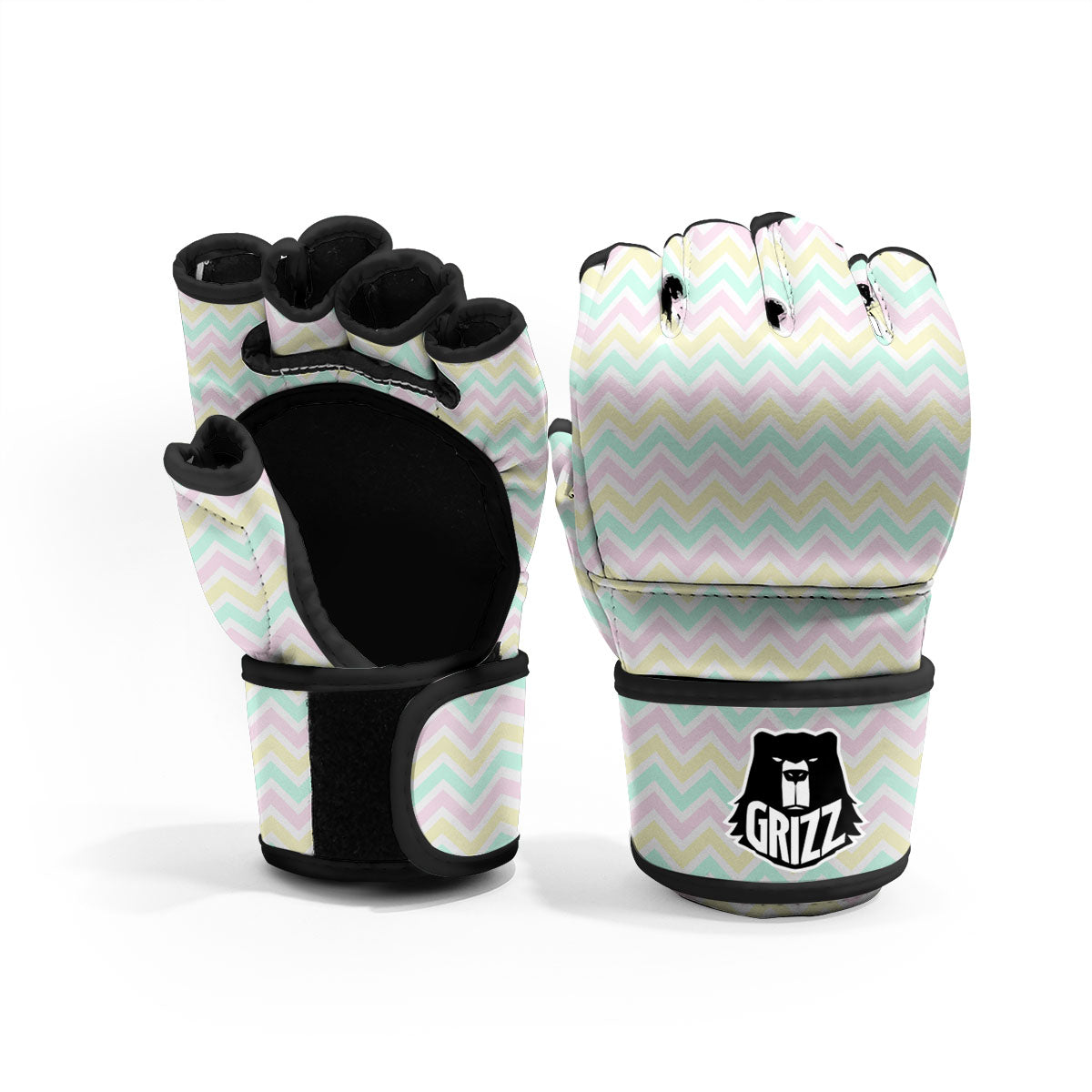 Chevron Pastel Print Pattern MMA Gloves-grizzshop