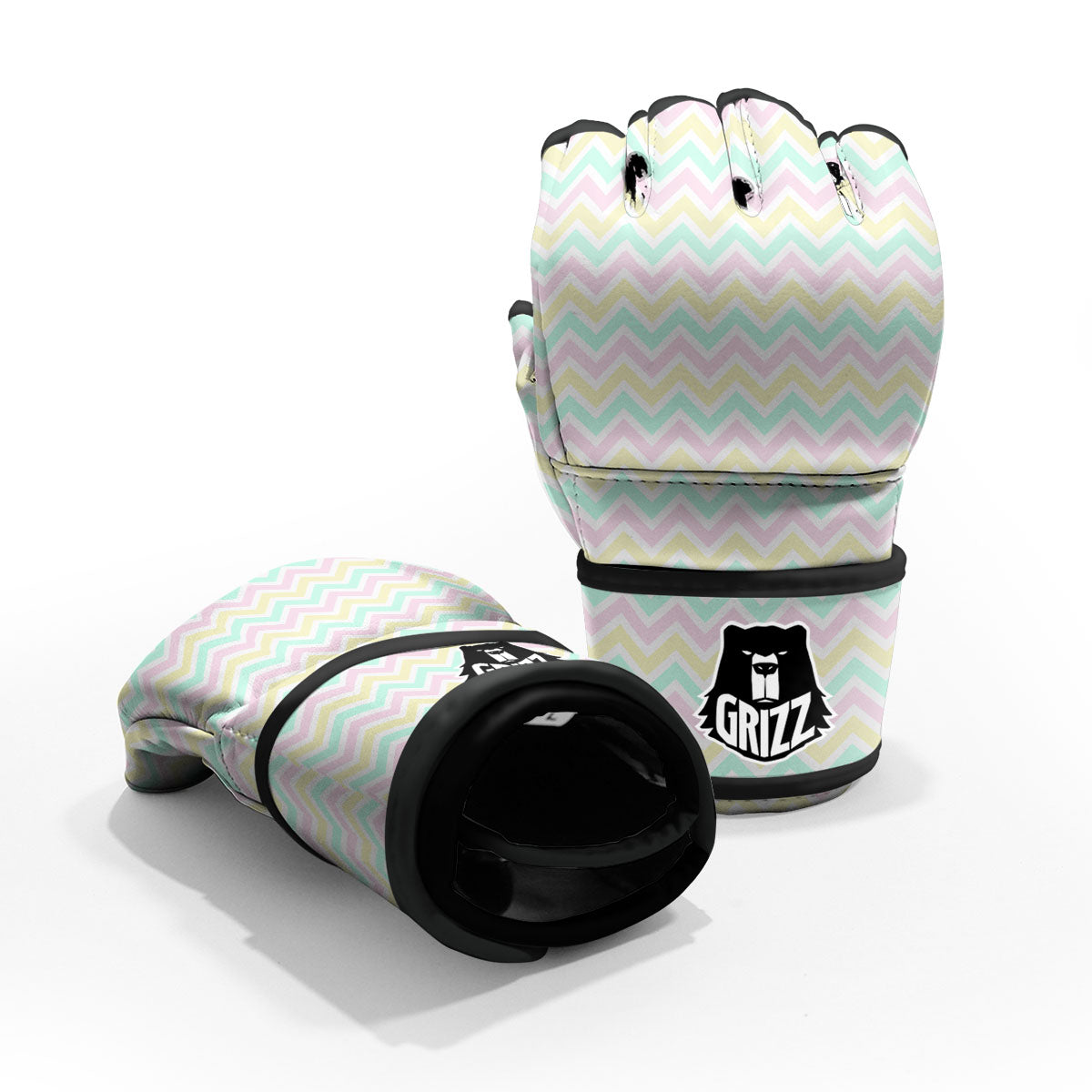 Chevron Pastel Print Pattern MMA Gloves-grizzshop