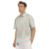 Chevron Pastel Print Pattern Men's Short Sleeve Shirts-grizzshop