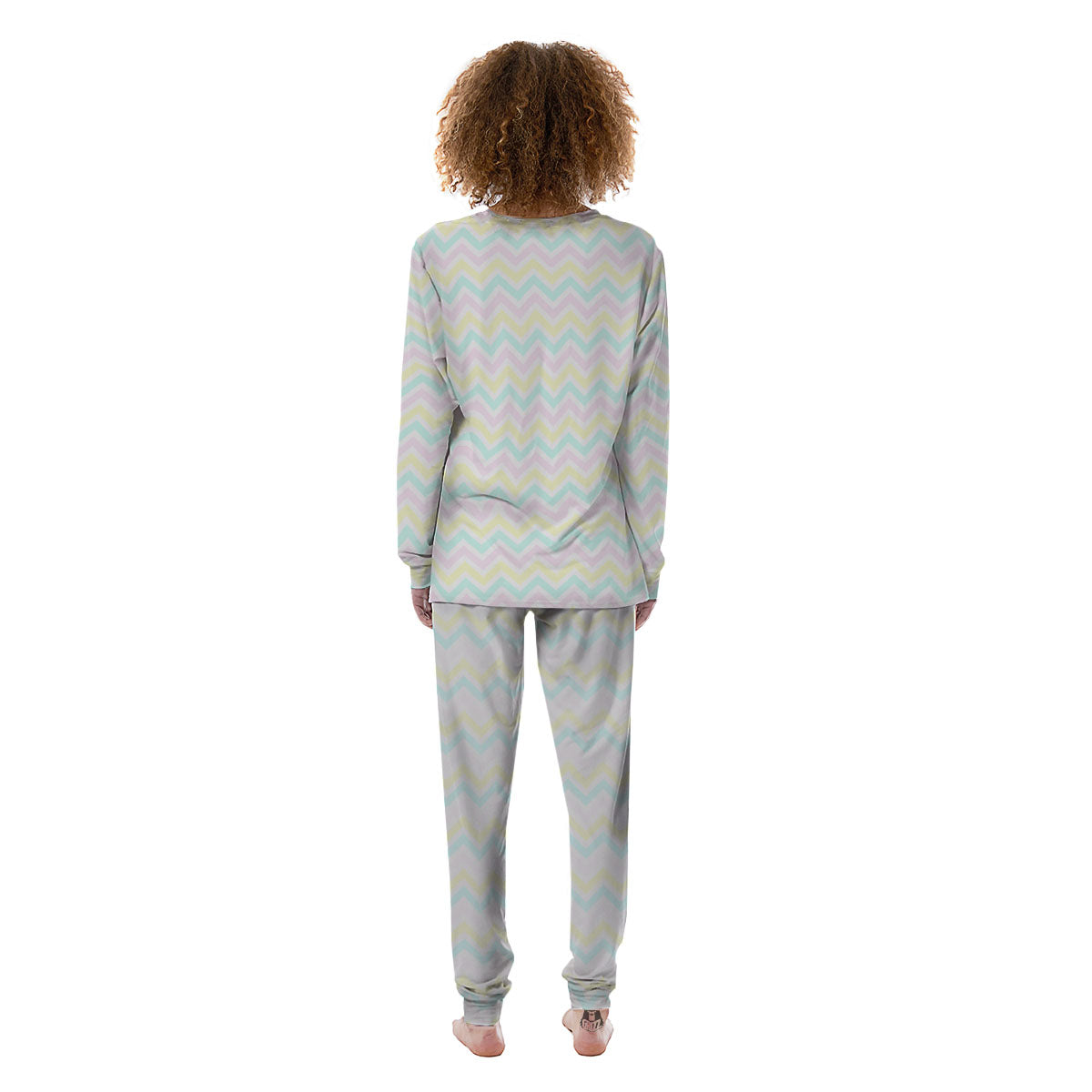 Chevron Pastel Print Pattern Women's Pajamas-grizzshop
