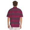 Chevron Pink And Black Print Pattern Men's Short Sleeve Shirts-grizzshop