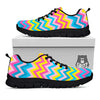 Chevron Rainbow Print Pattern Black Sneaker-grizzshop