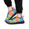 Chevron Rainbow Print Pattern Black Sneaker-grizzshop