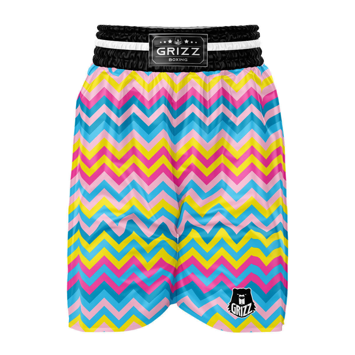 Chevron Rainbow Print Pattern Boxing Shorts-grizzshop