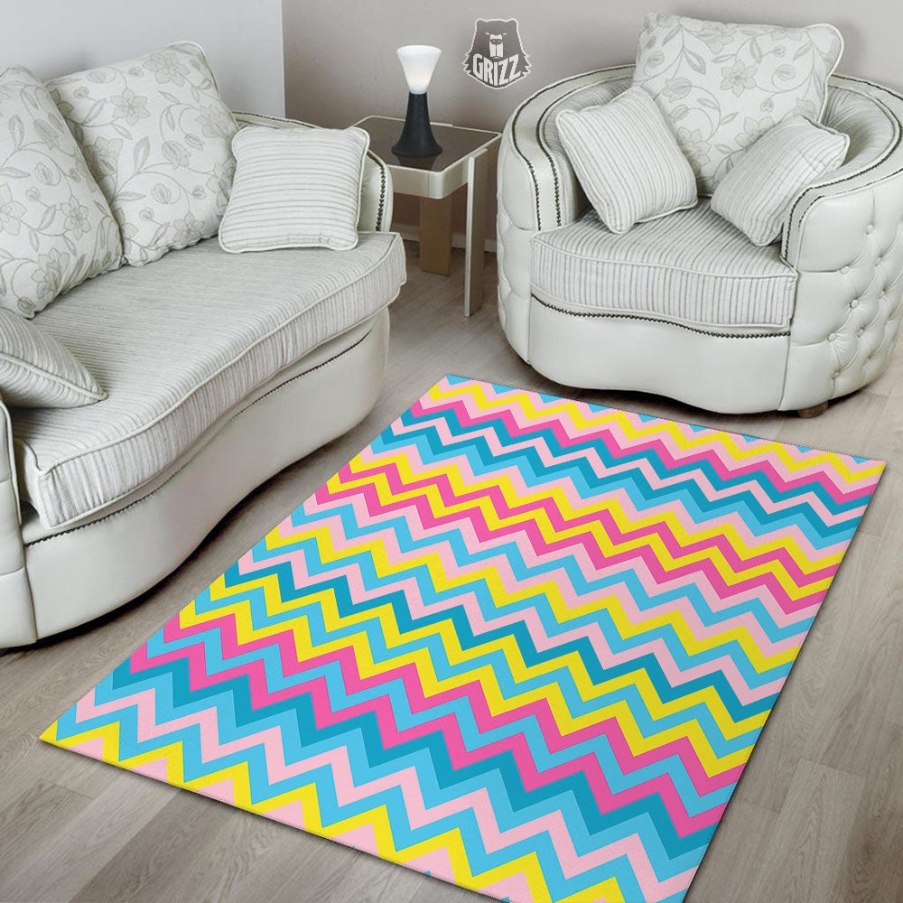 Chevron Rainbow Print Pattern Floor Mat-grizzshop