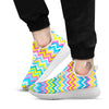 Chevron Rainbow Print Pattern White Athletic Shoes-grizzshop