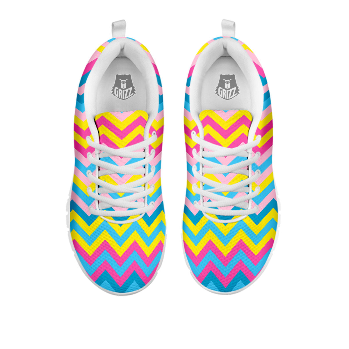 Chevron Rainbow Print Pattern White Sneaker-grizzshop