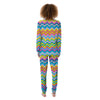 Chevron Rainbow Print Pattern Women's Pajamas-grizzshop