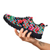 Chevron Red Hibiscus Print Pattern Black Sneaker-grizzshop