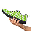 Chevron White And Lime Green Print Black Sneaker-grizzshop