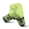 Chevron White And Lime Green Print Boxing Gloves-grizzshop
