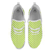 Chevron White And Lime Green Print White Athletic Shoes-grizzshop