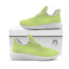 Chevron White And Lime Green Print White Athletic Shoes-grizzshop