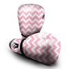Chevron White And Pink Print Pattern Boxing Gloves-grizzshop