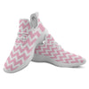 Chevron White And Pink Print Pattern White Athletic Shoes-grizzshop