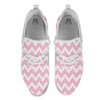 Chevron White And Pink Print Pattern White Athletic Shoes-grizzshop