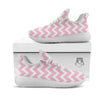 Chevron White And Pink Print Pattern White Athletic Shoes-grizzshop