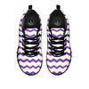 Chevron White And Purple Print Pattern Black Sneaker-grizzshop