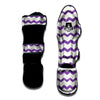 Chevron White And Purple Print Pattern Muay Thai Shin Guards-grizzshop