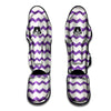 Chevron White And Purple Print Pattern Muay Thai Shin Guards-grizzshop