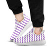 Chevron White And Purple Print Pattern White Athletic Shoes-grizzshop