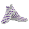 Chevron White And Purple Print Pattern White Athletic Shoes-grizzshop