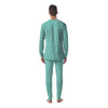 Chevron White And Teal Print Pattern Men's Pajamas-grizzshop