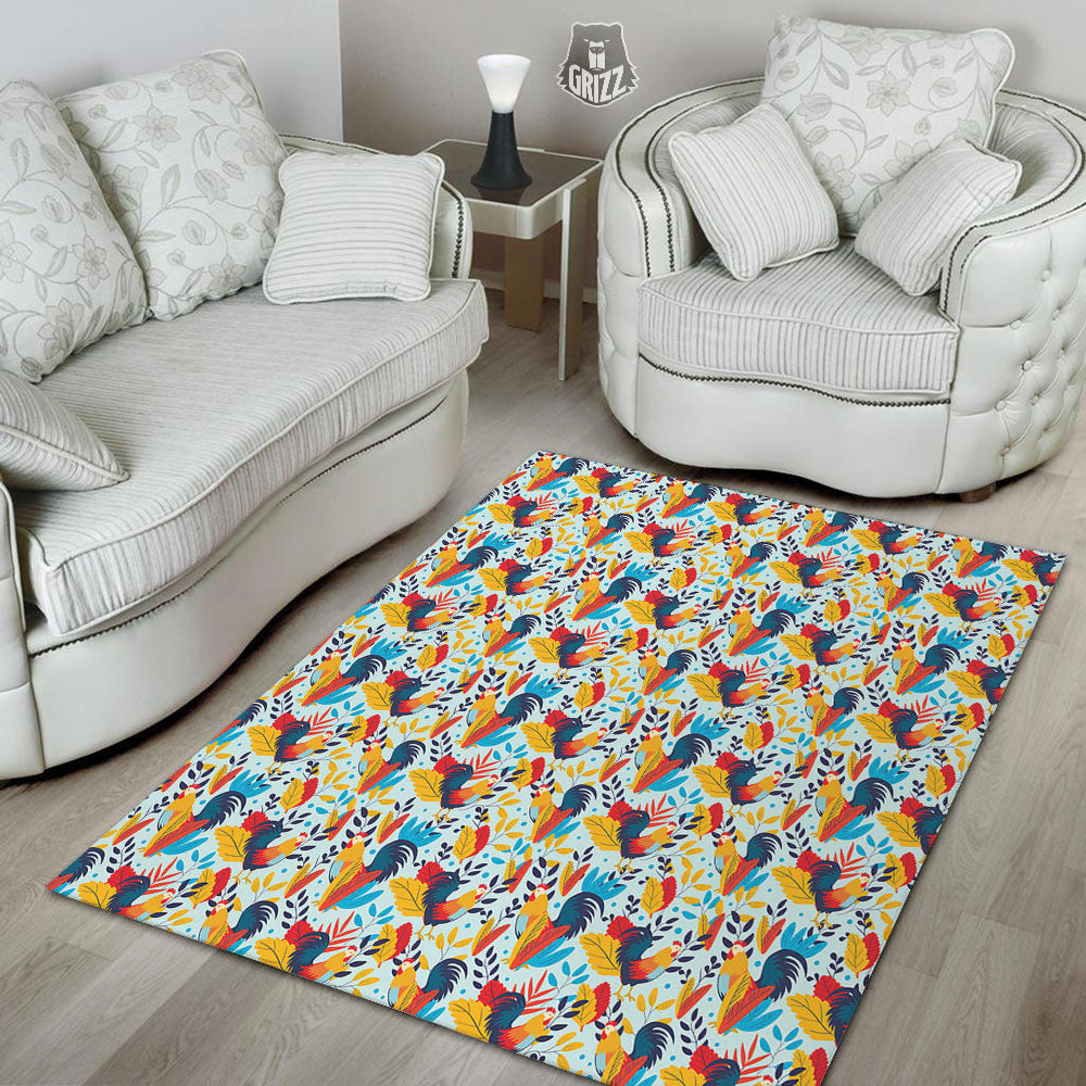 Chicken Exotic Print Pattern Floor Mat-grizzshop