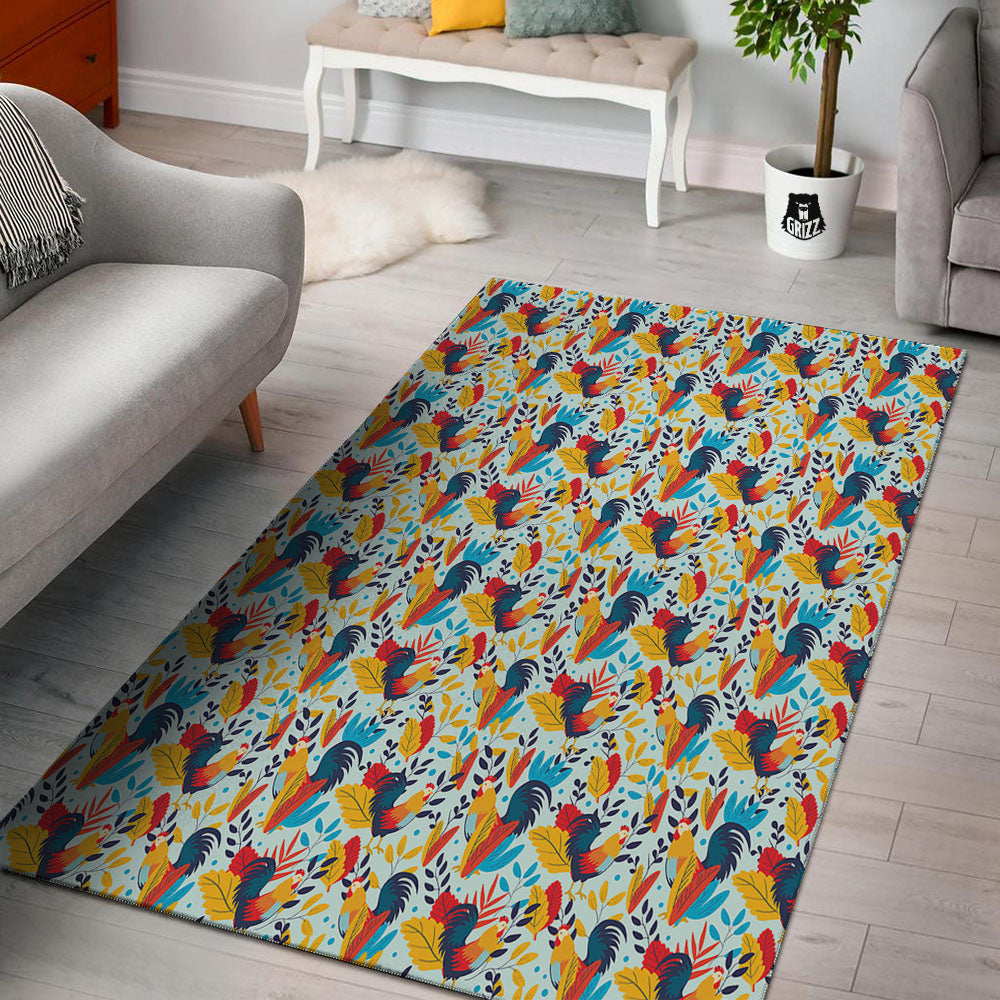 Chicken Exotic Print Pattern Floor Mat-grizzshop