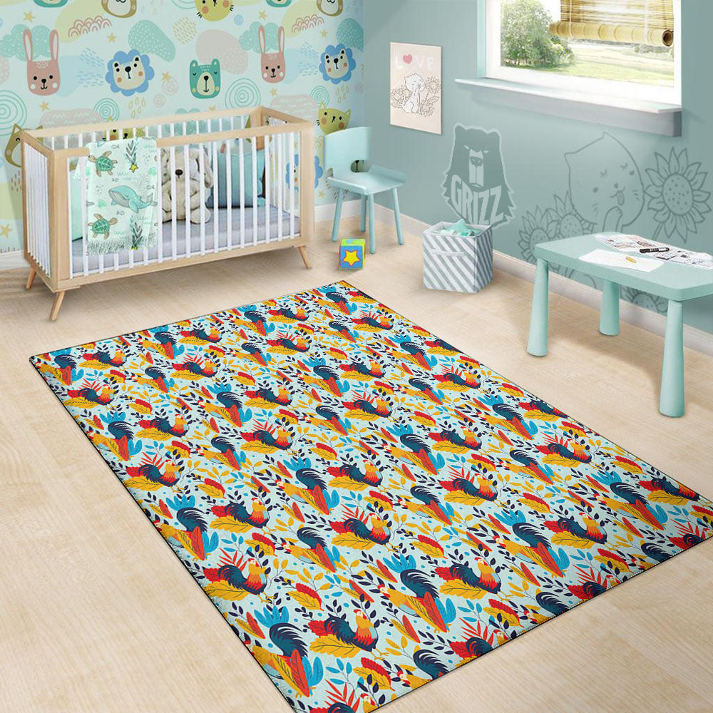 Chicken Exotic Print Pattern Floor Mat-grizzshop