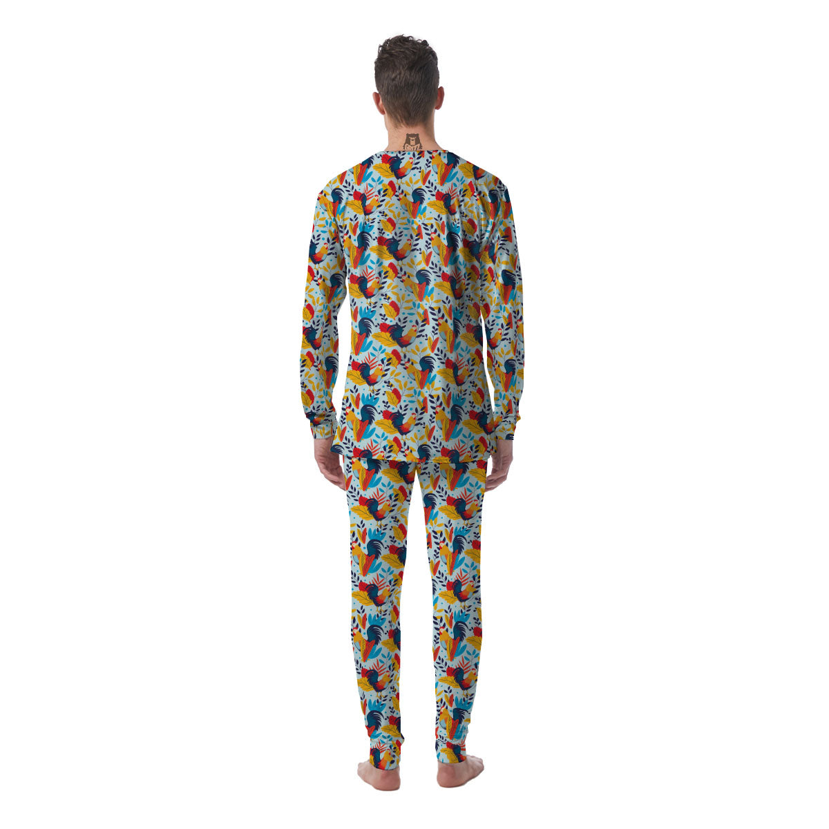 Chicken Exotic Print Pattern Men's Pajamas-grizzshop