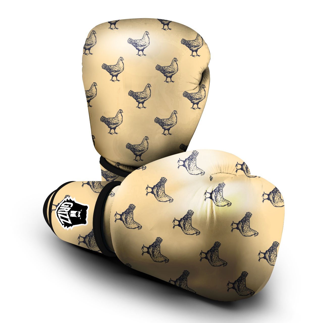 Chicken Hand Drawn Print Pattern Boxing Gloves-grizzshop
