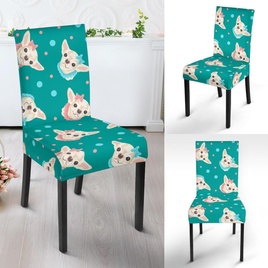 Chihuahua Dot Pattern Print Chair Cover-grizzshop