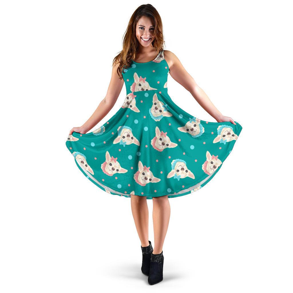 Chihuahua Dot Pattern Print Dress-grizzshop