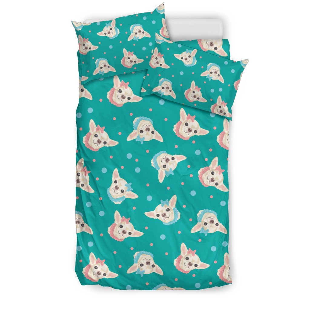 Chihuahua Dot Pattern Print Duvet Cover Bedding Set-grizzshop