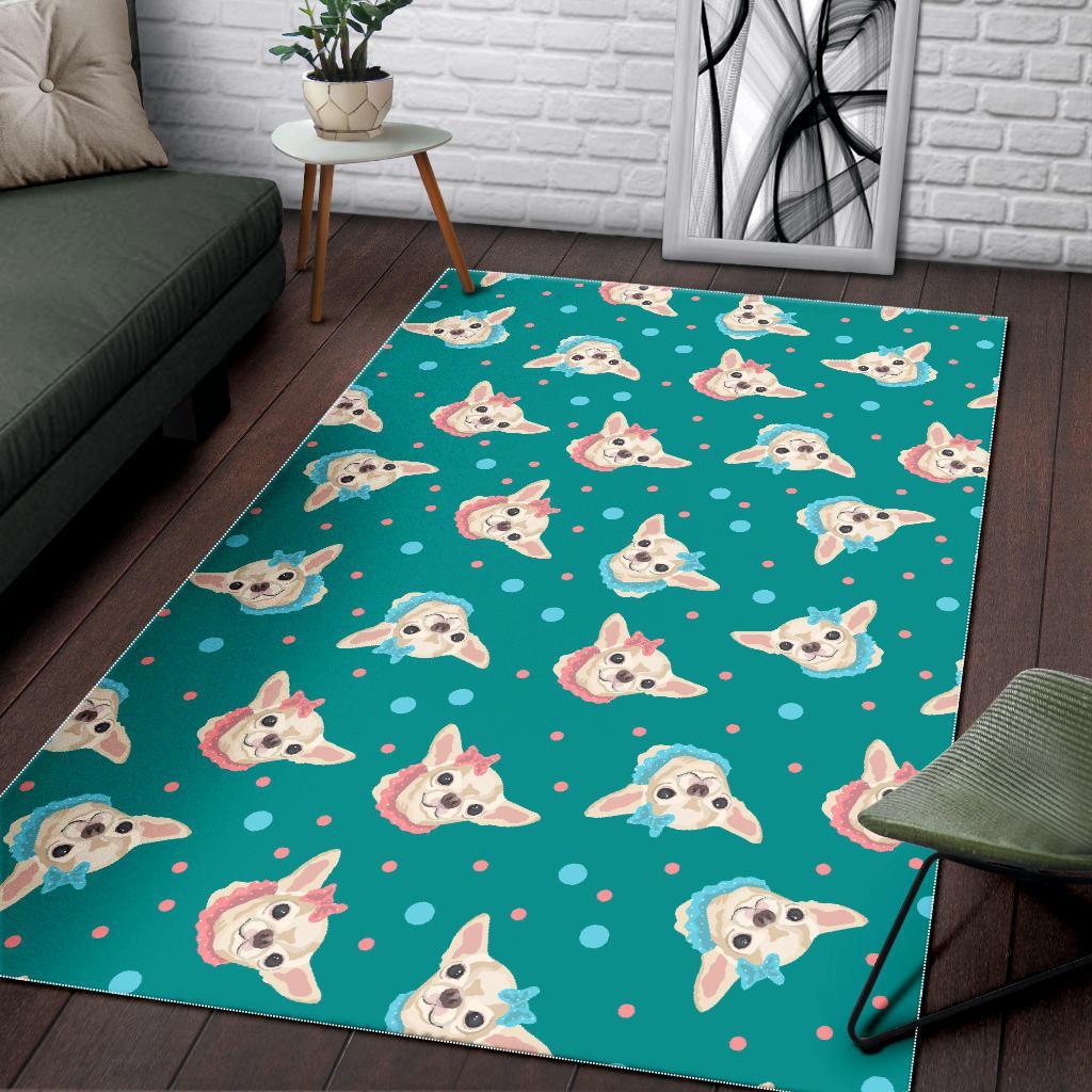 Chihuahua Dot Pattern Print Floor Mat-grizzshop