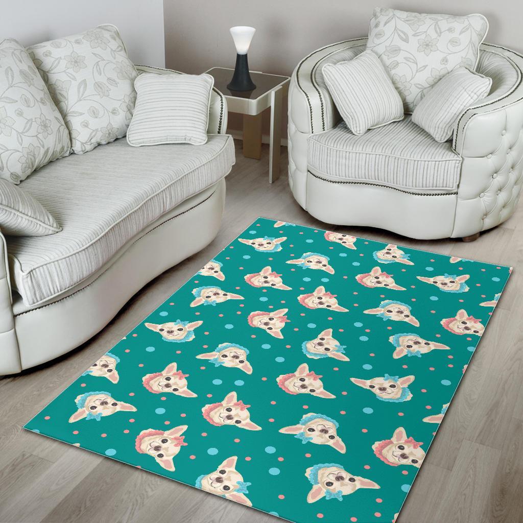 Chihuahua Dot Pattern Print Floor Mat-grizzshop