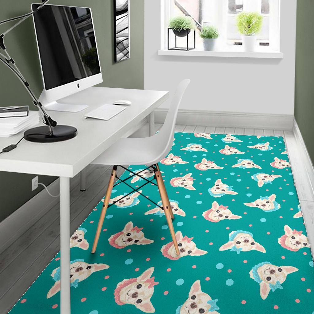 Chihuahua Dot Pattern Print Floor Mat-grizzshop