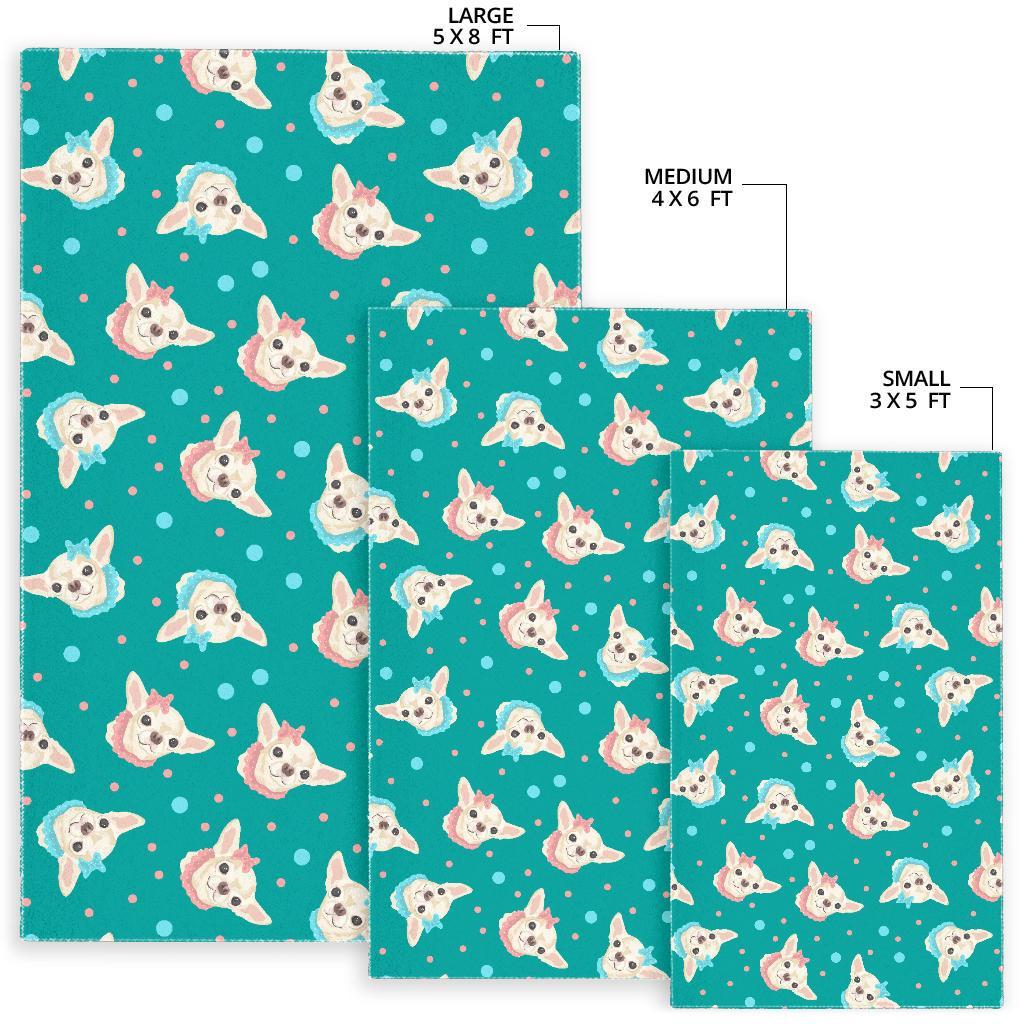 Chihuahua Dot Pattern Print Floor Mat-grizzshop