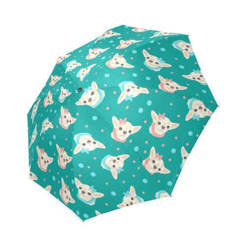 Chihuahua Dot Pattern Print Foldable Umbrella-grizzshop