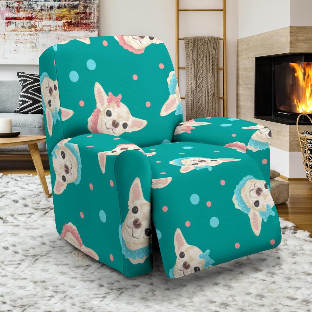 Chihuahua Dot Pattern Print Recliner Cover-grizzshop