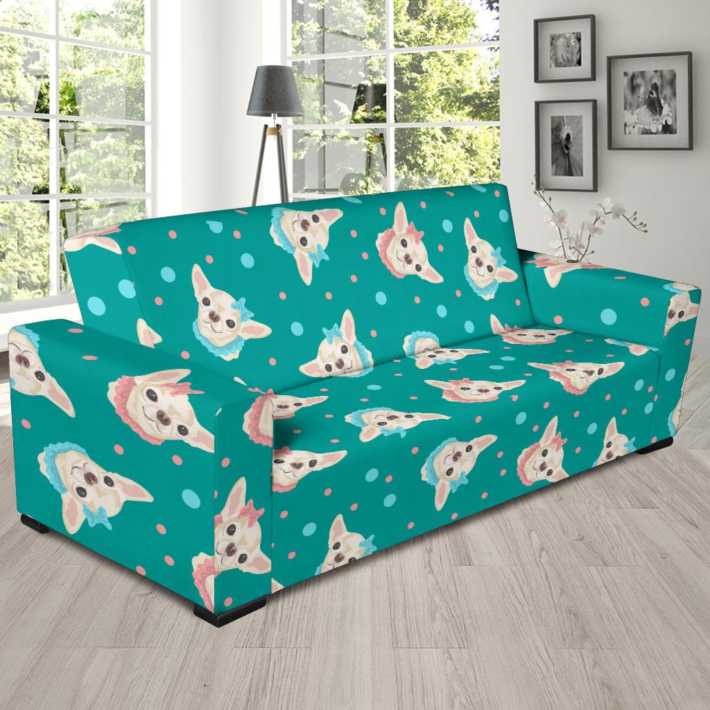 Chihuahua Dot Pattern Print Sofa Covers-grizzshop