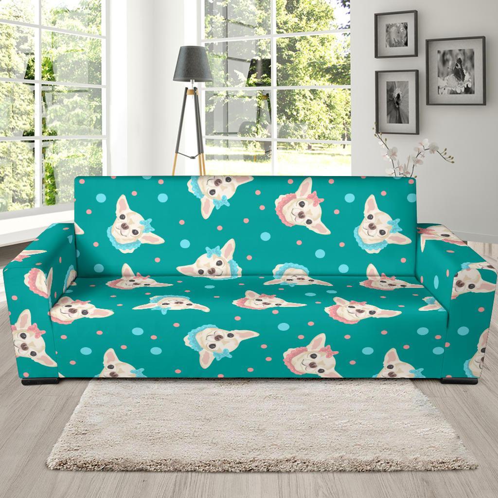 Chihuahua Dot Pattern Print Sofa Covers-grizzshop