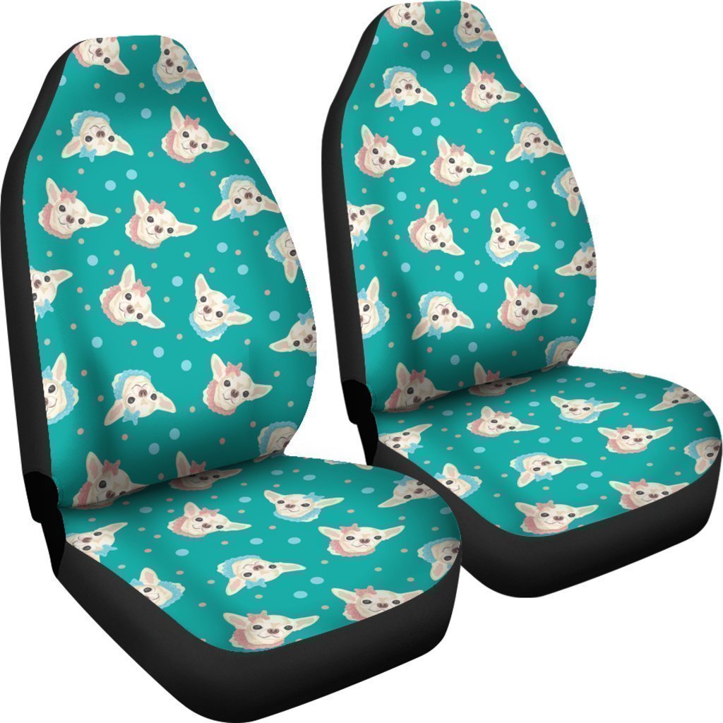 Chihuahua Dot Pattern Print Universal Fit Car Seat Cover-grizzshop